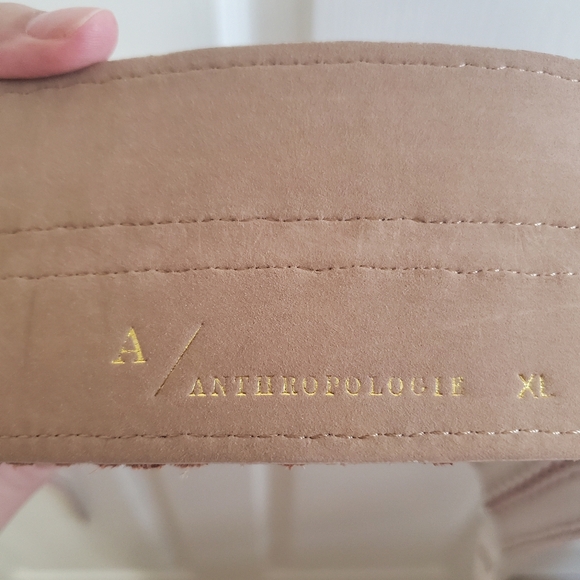 Anthropologie NWT Braided Wide Leather Beige Corset Belt Size XL - Picture 6 of 7